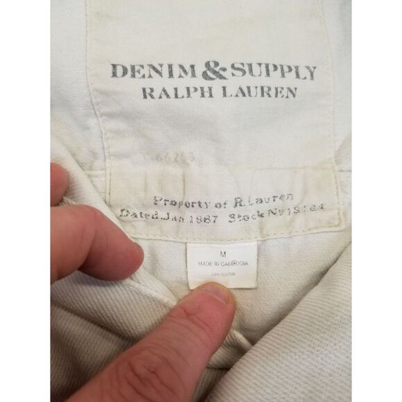 Ralph Lauren Denim & Supply Jacket Size M White Denim American Eagle Embroidered - Picture 8 of 16